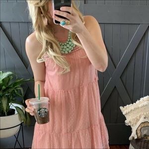 Ruffle Hem Tulle Layer Tank Dress (WHITE)